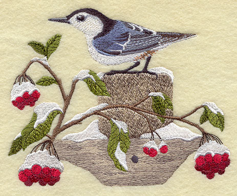 Nuthatch on a Winter Fencepost