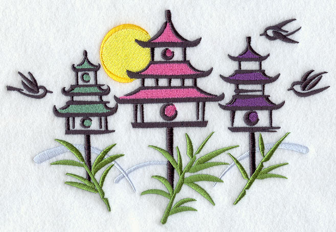 Brushstroke Feathers - Birdhouse and Birds