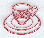 Victorian Teacup (Redwork)