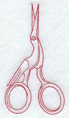 Victorian Scissors (Redwork)