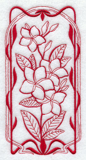 Art Nouveau Frangipani (Redwork)