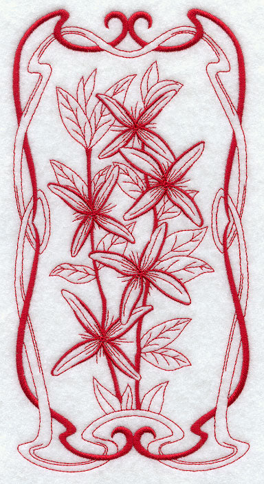 Australian Art Nouveau Old Man's Beard (Redwork)