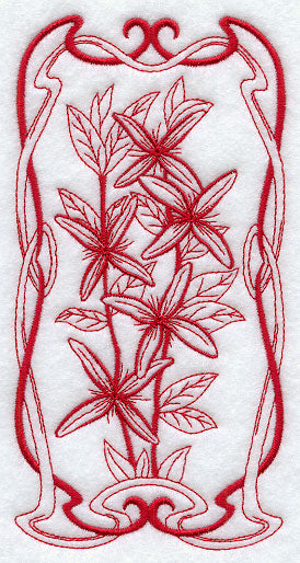 Australian Art Nouveau Old Man's Beard (Redwork)