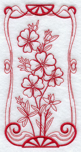 Australian Art Nouveau Guinea Flowers (Redwork)