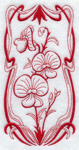 Australian Art Nouveau Flame Peas (Redwork)