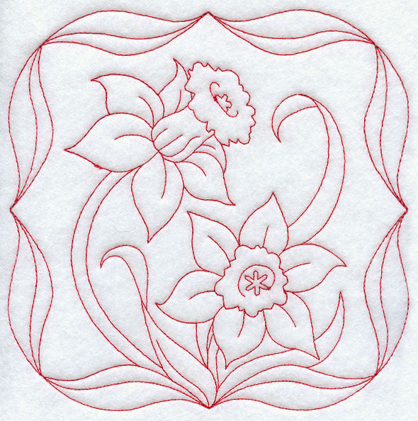 Daffodils (Redwork)