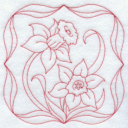 Daffodils (Redwork)