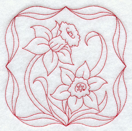 Daffodils (Redwork)