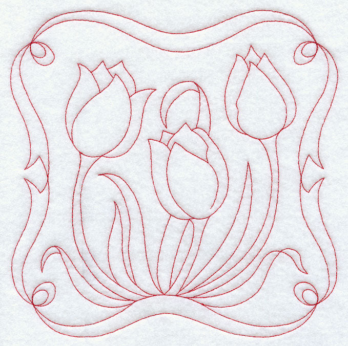 Tulips (Redwork)