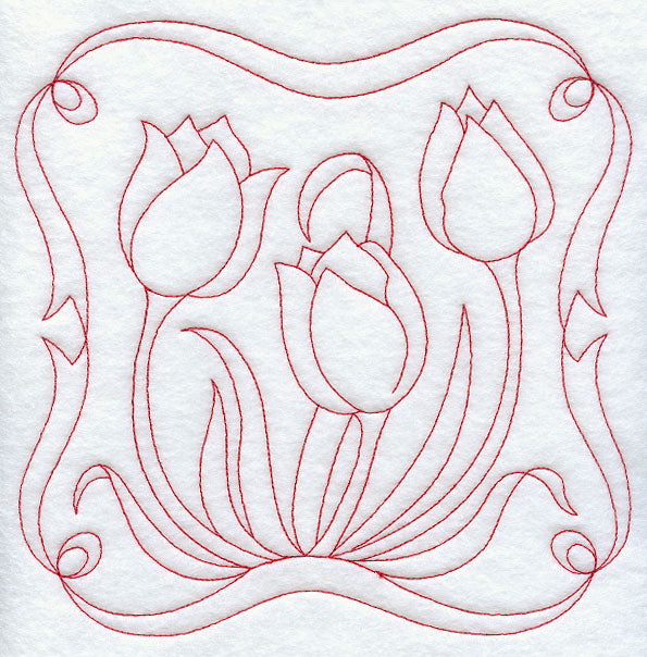 Tulips (Redwork)