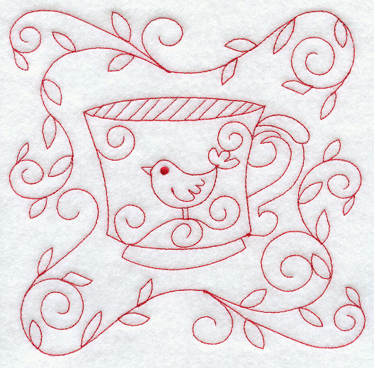 Teacup 2 (Redwork)
