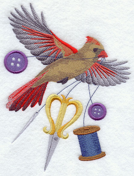 Soaring Cardinal with Sewing Notions (Female)