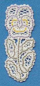 Pansy Bookmark (Battenburg Lace)