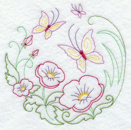 Butterfly Circle - Poppies (Vintage)