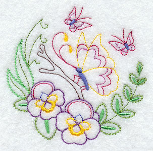 Butterfly Circle - Pansies (Vintage)