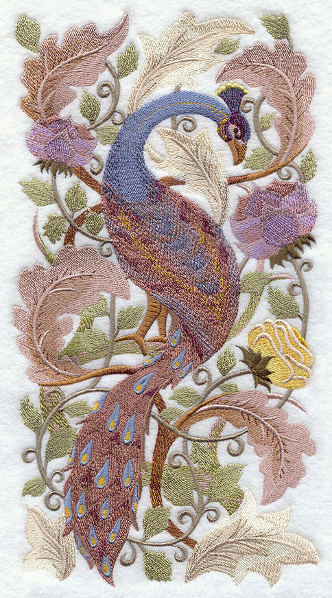 Peacock in Flowers