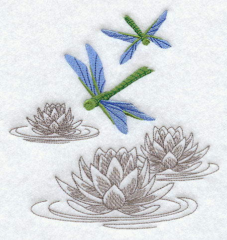 Chinoiserie Dragonflies and Lotus