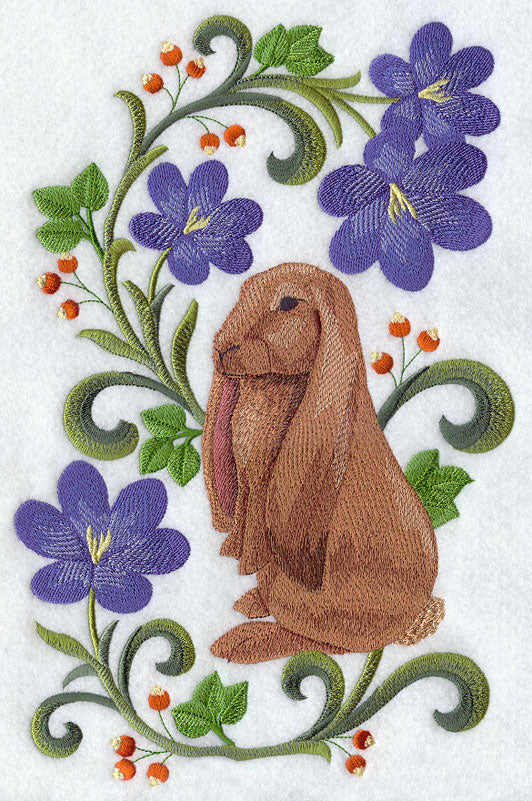 Rabbit in Flowers - English Lop
