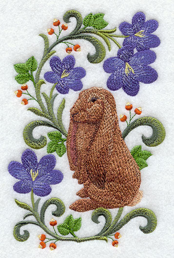 Rabbit in Flowers - English Lop
