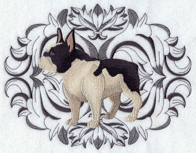 French Bulldog with Baroque Background