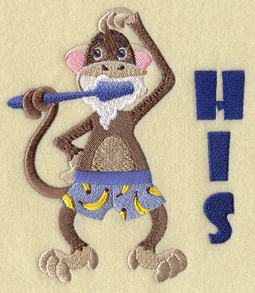 Monkey Brushing Teeth - His