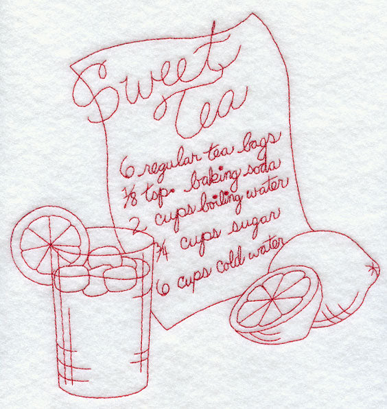 Sweet Tea (Redwork)