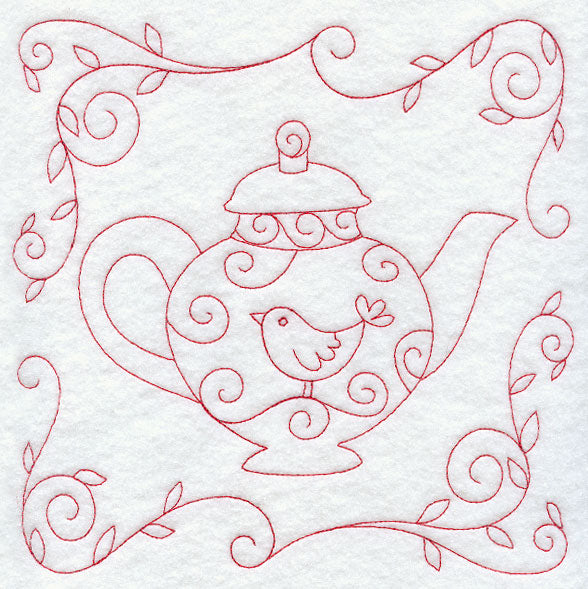 Teapot 2 (Redwork)