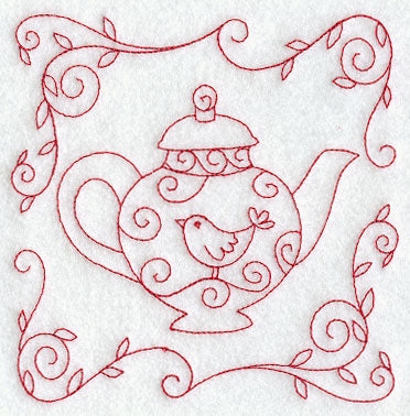 Teapot 2 (Redwork)