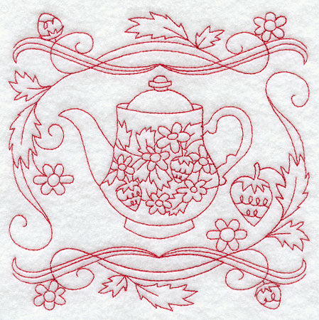 Teapot 3 (Redwork)