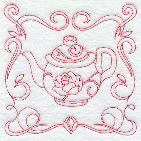 Teapot 8 (Redwork)