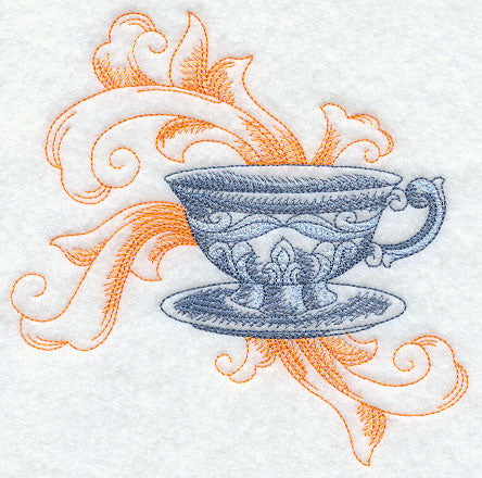 Teacup with Baroque Background