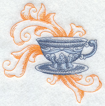 Teacup with Baroque Background