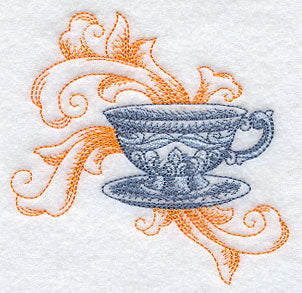 Teacup with Baroque Background