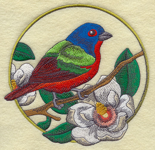 Painted Bunting and Magnolia Circle
