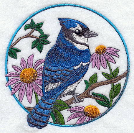 Blue Jay and Purple Coneflower Circle
