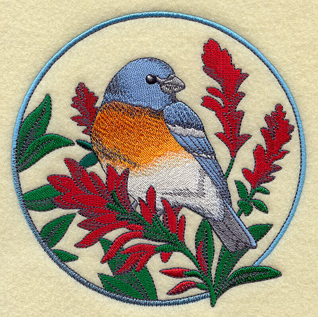 Lazuli Bunting and Indian Paintbrush Circle