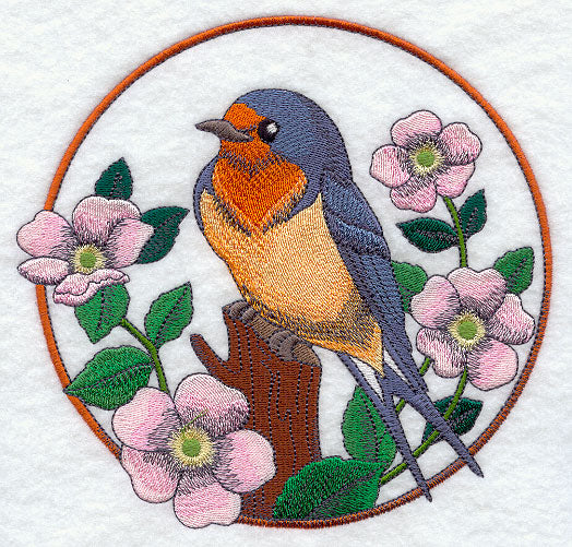 Barn Swallow and Wild Rose Circle