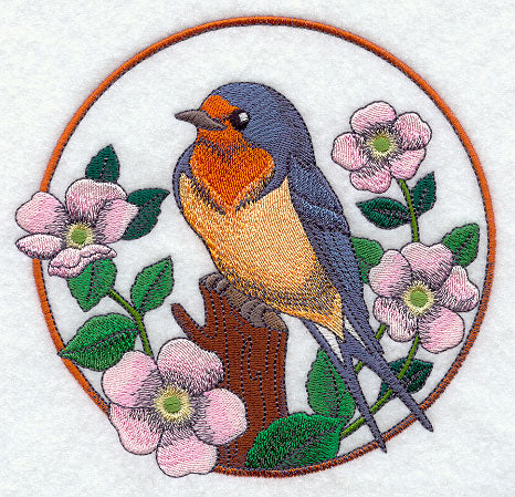 Barn Swallow and Wild Rose Circle