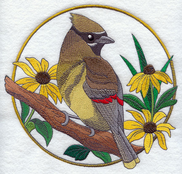 Cedar Waxwing and Black-eyed Susan Circle