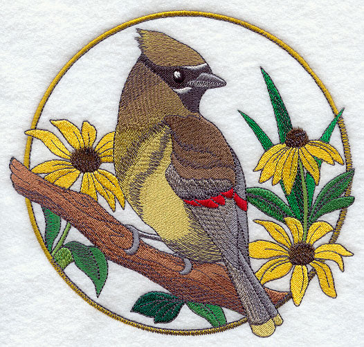 Cedar Waxwing and Black-eyed Susan Circle