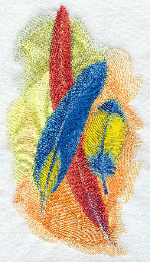 Scarlet Macaw Feathers in Watercolor