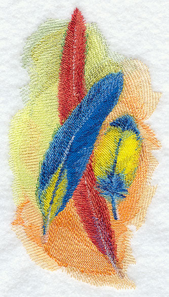 Scarlet Macaw Feathers in Watercolor
