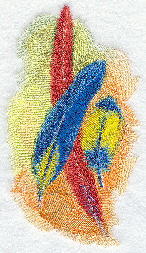 Scarlet Macaw Feathers in Watercolor