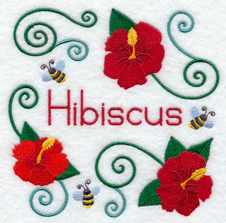Hibiscus and Bumblebee Square