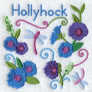 Hollyhock and Dragonfly Square