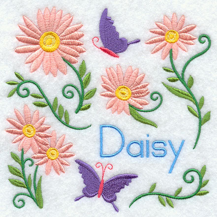 Daisy and Butterfly Square