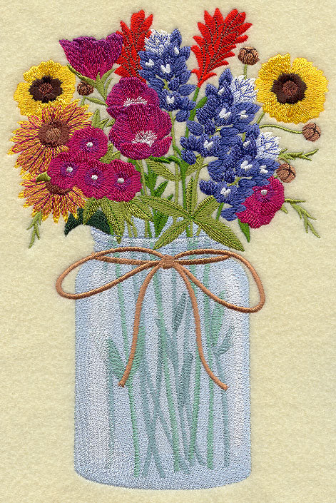Texas Wildflowers in Mason Jar