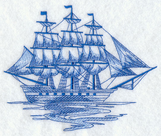 Clipper Ship Sea Sketch