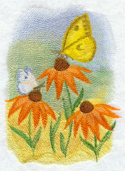 Butterflies and Flowers in Watercolor