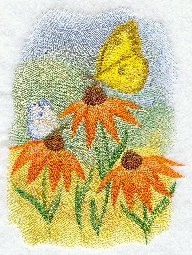 Butterflies and Flowers in Watercolor